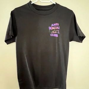 Anti Social Social Club Black Tshirt Small - Purple Logo